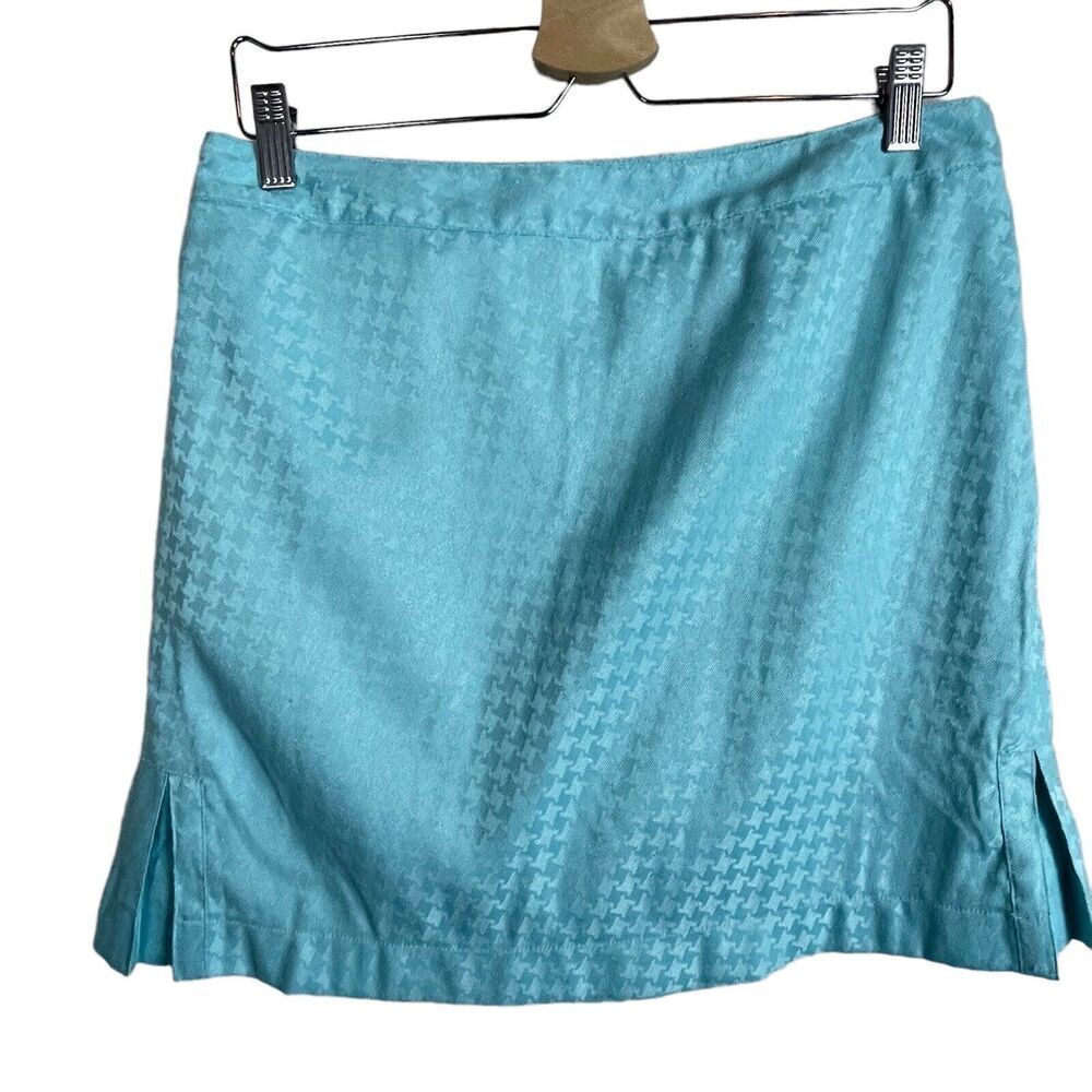 Izod XFG Stretch Teal Houndstooth Skort Skirt Golf Women's Size 6